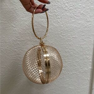 Gold Mesh Ball Handbag